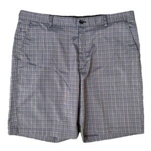 Greg Norman Quick Dry Golf Shorts Men’s 40 Blue Plaid Fishing Lightweight